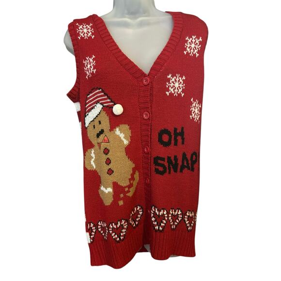 Ugly Christmas Sweater Cute Grumpy Cat In Santa Hat Nope Not Today Size M (7-9) - Picture 1 of 5